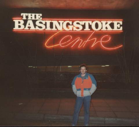 The author stands proudly at the entrance to his hometown, image � E.P.Tozer